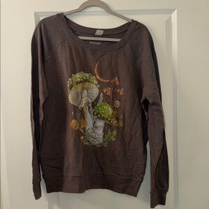 Brown Mushroom Graphic Sweater